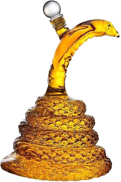 Elegante Slang Decanteerder voor Whisky en Rode Wijn, Handgeblazen 1000ml Luchtaerator, Perfect voor Wijnliefhebbers en Feestjes