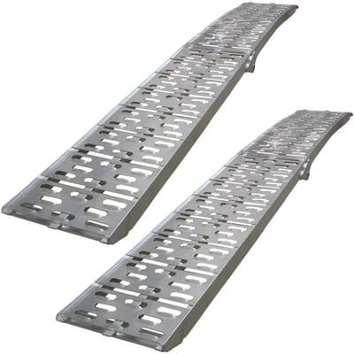 Set van 2 inklapbare oprijplaten van aluminium voor motorfiets en quad - 680 kg capaciteit