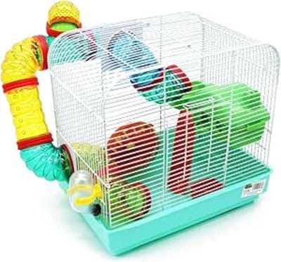 Core® Hamsterkooi - Knaagdierkooi - Kooi - Inklapbare Deksel - Veelkleurig - 24cm x 33cm x 33cm