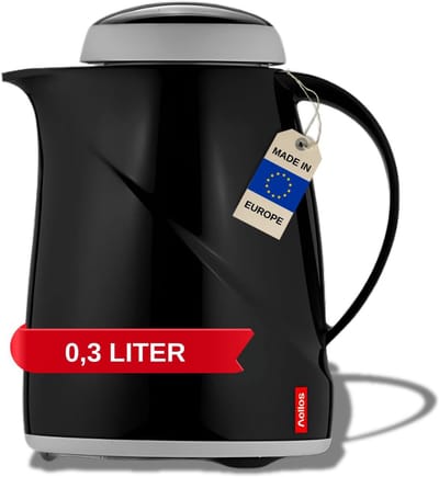 Vacuüm Kruik - Thermosfles Isolerende Fles - Dranken Warm Houden - Vaatwasmachinebestendig - 0.3 Liter - Zwart