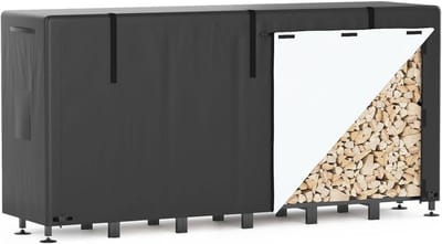 Brandhoutrek - Houtopslag - Buiten opslaan - Waterdichte afdekking - 235 cm - Zwart