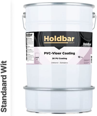 Holdbar PVC-Vloer Coating Wit (Witste kleur) 10 Kg - Vloerverf - Alle kleuren - Hecht direct op PVC - Slijtvast - UV-bestendig - Gemakkelijk te reinigen - Beschermt PVC-Vloer - 2 Componenten Verf