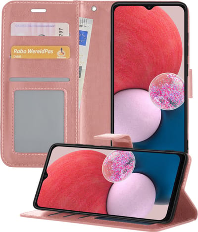 Hoesje - Geschikt voor Samsung Galaxy A13 5G - Luxe Bookcase - Walletcase Hoes - Portemonnee - Cover - Telefoonhoes - Rosé goud