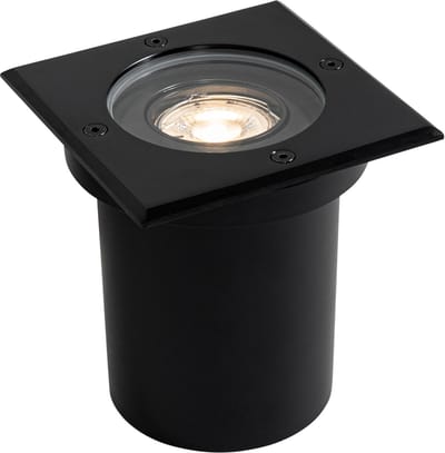 QAZQA delux - Moderne Grondspot - 1 lichts - L 13 cm - Zwart - Buitenverlichting