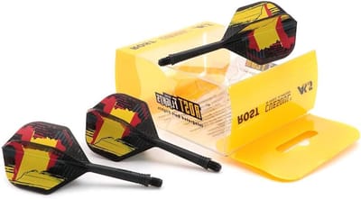 Dart Shaft Flights - Geïntegreerde Vinnen - Precisie Darts Werpen - Flexibel Materiaal - Medium 75mm - Zwart