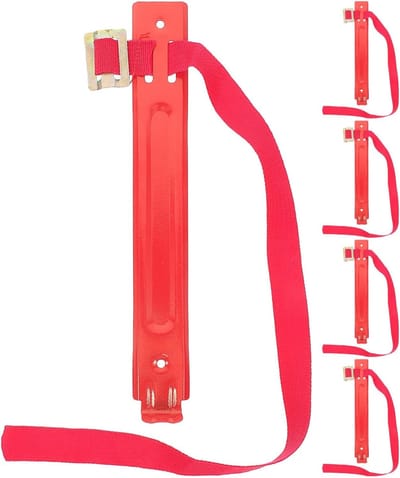 Brandblusser Muurbeugels - Ophangsteunen Brandblusser - Veilig Ophangen - Verstelbare Bevestiging - 27x4x1 CM - Rood
