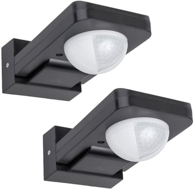 Maclean MCE243 GR - Bewegingsmelder 2 stuks - Infrarood PIR bewegingsmelder - IP65 - 2000W - Grijs