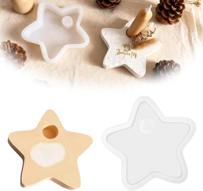 3D Ster Vorm Silicone Gietvormen voor Kaarsen, Kerstdecoratie en Gips Gieten - Perfect voor DIY Projecten