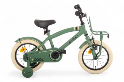 AMIGO 2Cool Jongensfiets 14 Inch - Kinderfiets voor 3 tot 5 Jaar - 95-110 cm - Groen - met Zijwieltjes