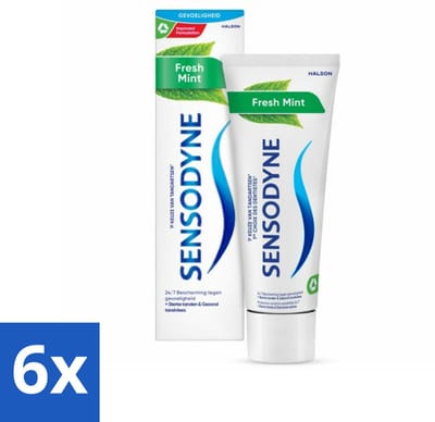 6 x Sensodyne - Tandpasta - Fresh Mint - Frisse Adem - 75 ml - Tandpasta - Gevoelige Tanden - Sensodyne - Fluoride - Tandglazuur
