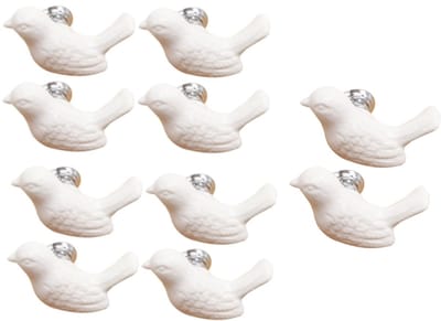 Oneay Set van 10 keramische handgrepen in de vorm van vogels, schattige handgrepen met cartoonfiguren voor lades, kasten, commodes en boekenkasten.