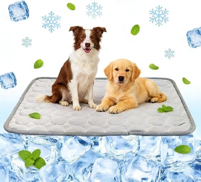 Koelmat Hond - Hondenmat Zomer - Hittebestrijding Huisdier - Zelfkoelend Materiaal - 100 x 70 cm - Grijs