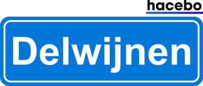 Hacebo - Plaatsnaam Sticker - 29x10 CM - Delwijnen sticker - Verkeersborden sticker - grappige cadeaus - Delwijnen