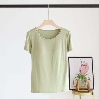 Nieuwe Zomer Dames Modal Pyjama Eendelig Top T-shirt met Borstkussentje Korte Mouw Basis Shirt Huispak Slaapkleding Dames XXL