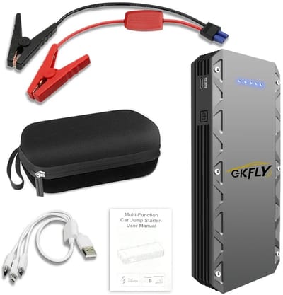 Allero Jumpstarter - Jumpstarter Voor Auto - Starthulp - Accu Starter Auto - 3000A - 44.4Wh - 4-in-1 Powerbank - 12V Laarsspanning