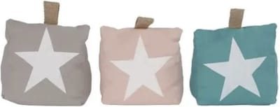 COSY@HOME - Deurstop met ster - Blauw - 18x12x18cm