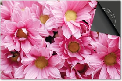 Inductie beschermer 60x60 - afdekplaat inductie mat - Dietrix Kookplaat beschermer - Exclusief - Flowers 6 - Margrieten close up
