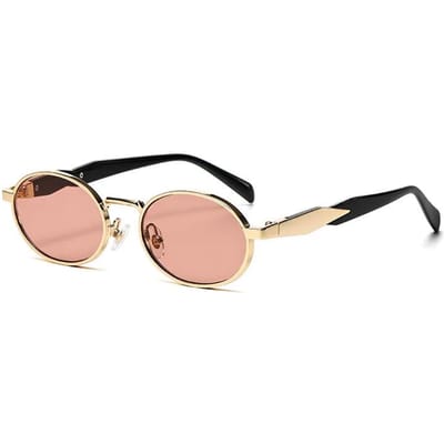 Nieuwe Kleine Metalen Ovalen Zonnebril Dames Heren Luxe Designer Vintage Steampunk Retro Bril Mode Accessoires As the picture