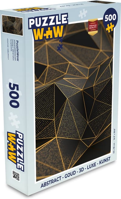 Puzzel Abstract - Goud - 3D - Luxe - Kunst - Legpuzzel - Puzzel 500 stukjes