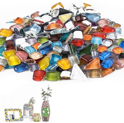 Dailygoods - Mozaïek Stenen - 400g Gemengde Kleur Crystal Mozaïek Tegels, Ideaal voor DIY Hobby's & Handgemaakte Crystal Craft voor Woondecoratie en Kunst Projecten (Mix Kleur Serie)