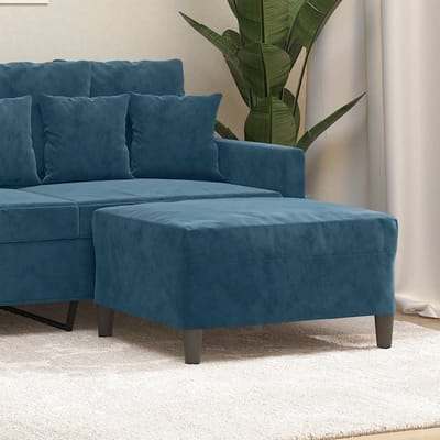 vidaXL - Voetenbank - 70x55x41 - cm - fluweel - blauw