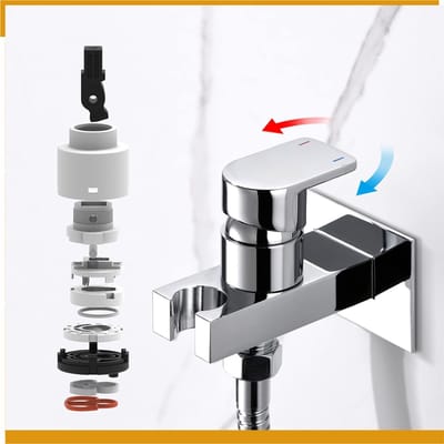 Famanu - Bidetkraan met koud en warm water, chroom zilver