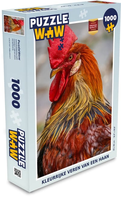 Puzzel Kleurrijke veren van een haan - Legpuzzel - Puzzel 1000 stukjes volwassenen
