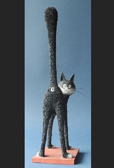 Kattenbeeldje - Dubout cat - Het derde oog - De kattenkont - 24 cm