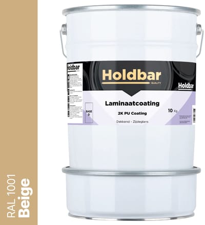 Holdbar Laminaatcoating Beige (RAL 1001) 10 Kg - Laminaat Verf - Vloerverf - Alle Kleuren - Krasvast - UV-bestendig - Vergeelt niet - Gemakkelijk Schoonmaken - 2 Componenten