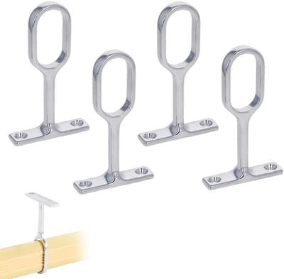 Dailygoods- Kledingstang Ovaal 16 mm - 4 Stuks - Kledingroede - Kledingstandaard - Kledingstangen voor aan de muur - Hoogwaardig Metaal - Garderobestang