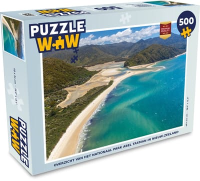Puzzel Overzicht van het Nationaal park Abel Tasman in Nieuw-Zeeland - Legpuzzel - Puzzel 500 stukjes