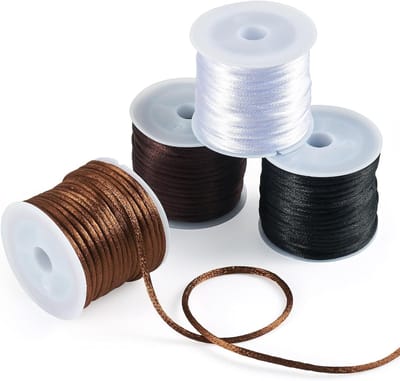 4 Rollen Satijn Nylon Kralen Draad 2mm Rattail Macrame Touw voor DIY Breien en Huisdecoratie