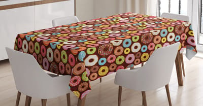 Abakuhaus – tafelkleed donut-chocolade – veelkleurig 140 x 170 cm, wasbaar