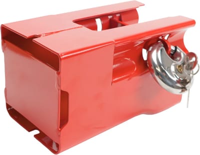 Disselslot koker Cantonal - rood - staal - incl. RVS discusslot met 2 sleutels