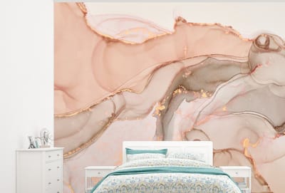 Behang - Fotobehang Marmer - Roze - Rosé - Breedte 325 cm x hoogte 260 cm