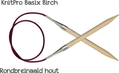 KnitPro Basix Beuken Rondelles 7,0 mm x 60 cm - Houten Breinaalden