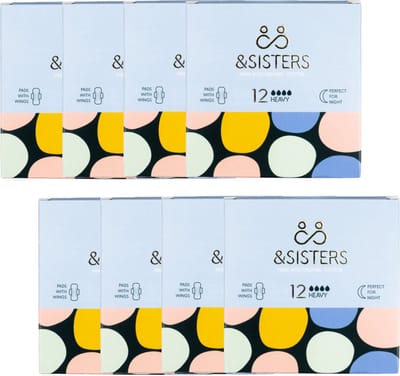 &SISTERS – Maandverband met vleugels – Heavy – 8 pak – Biologisch – Duurzaam