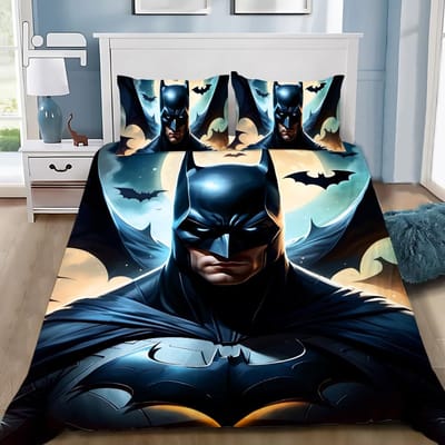 Heet Superheld B-BatmanS Dekbedovertrek Kussensloop B-BatmanS Beddengoed Set Volwassene Jongen Meisje Slaapkamer Decoratie Kinder Cadeau 150*200cm 3pcs