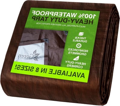 Zeil Cover - Dekzeil Beschermhoes - Buiten Beschermen - Waterdicht Scheurbestendig - 12x20 - Bruin Zilver Groen