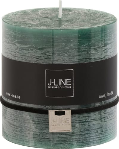 J-Line cilinderkaars - donkergroen - 65U - 6 stuks