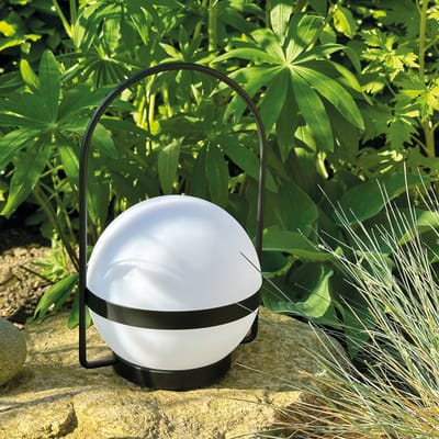 Dyberg Larsen LED lamp op zonne-energie Summer, wit/zwart Hoogte 26 cm