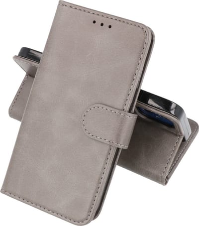 Zakelijke Book Case Telefoonhoesje - Portemonnee Hoesje - Geschikt voor iPhone Xs & iPhone X - Grijs