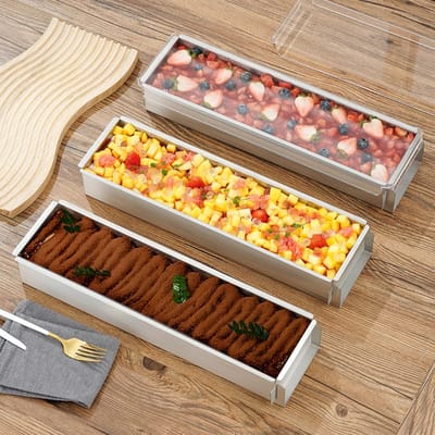 Rechthoekige Bakvorm - Taart Pan Set - Cakes Bakken - Afneembare Zijpanelen - 30 x 10 x 6.3 cm