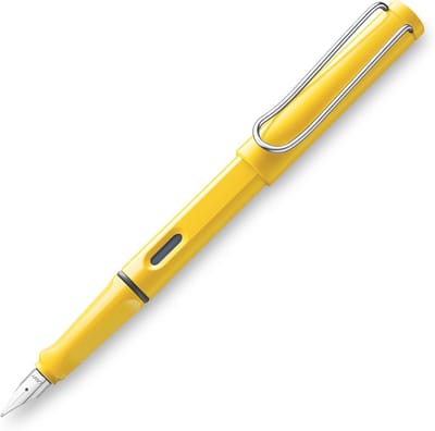 Vulpen met Gravure - Schrijfinstrument - Dagelijks Schrijven - Fijne Penpunt - Geel