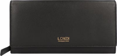 L.CREDI Evelyn portemonnee leer 20 cm - Dames - Horizontaal - schwarz