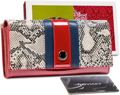 Peterson ST-721 - Dames Portemonnee - Slangenprint - RFID Bescherming - Natuurlijke Leer