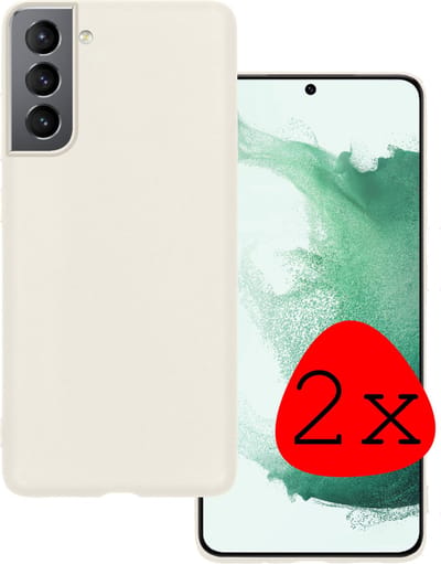 Hoesje 2 Stuks - Geschikt voor Samsung Galaxy S22 - Sterk & Shockproof - Case Siliconen - Back Cover - Telefoon Hoes - Wit