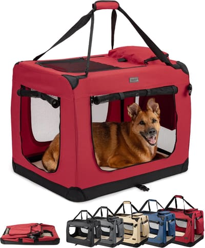 lionto transportbox, opvouwbaar, stevig & met kussen, 82x58x58 cm donkerrood