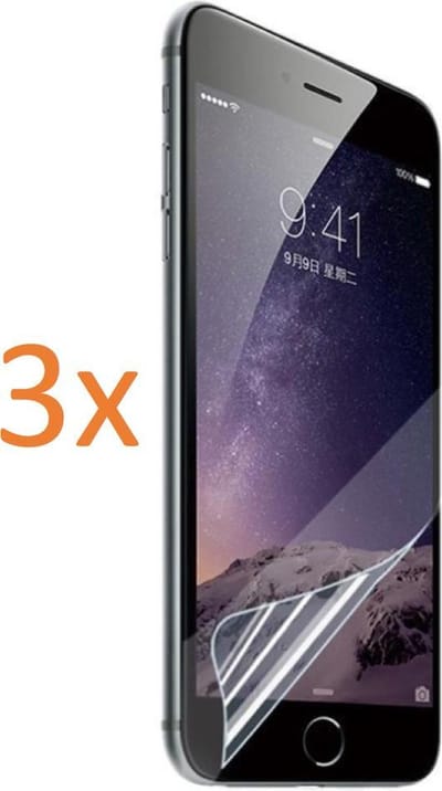 3x Screenprotector geschikt voor Apple iPhone 6 / 6s - Glas PET Folie Screenprotector Transparant 0.2mm 9H (Full Screen Protector)