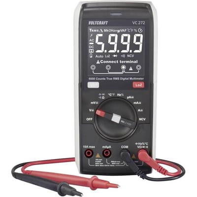 VOLTCRAFT VC272 Multimeter Digitaal LoZ CAT III 600 V Weergave (counts): 6000
